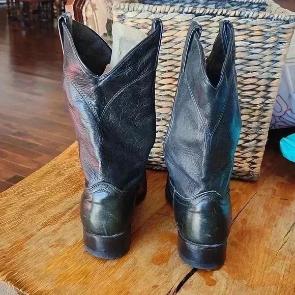 Laredo Genuine Leather Classic Black Western Cowgirl Boots Size 7.5 M - Picture 3 of 9